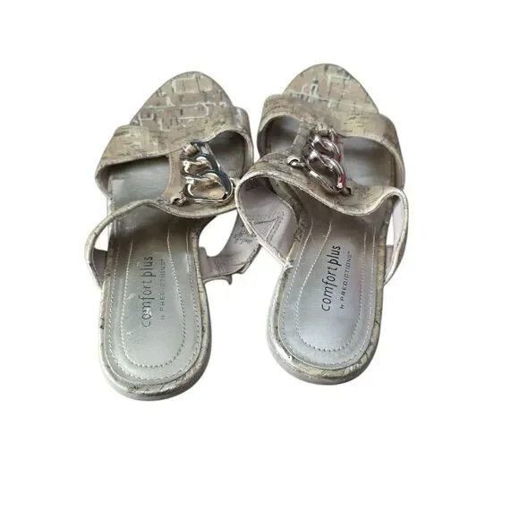 Comfort Plus by Predictions Size 6.5 Cork Print Low Heels - Picture 5 of 7